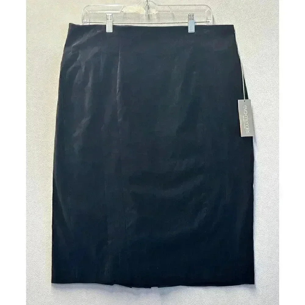 Eva Mendes New York & Company Women’s Black Pencil Midi Skirt Size 16‎ NWT